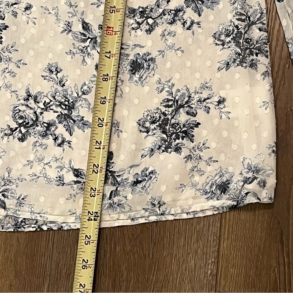 Maison ‘d Amelie Floral Tunic Blouse Womens Size XS Ruffled Peasant Cottagecore - Picture 15 of 16